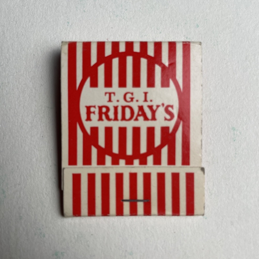Vintage Matchbook TGI FRIDAYS Red Striped Collectible‎ Memorabilia FULL